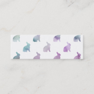 Carte De Visite Mini Bleu mauve pastel Aquarelle Bunny Arrière - plan