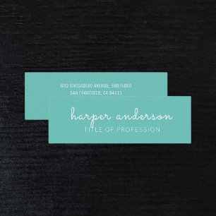 Carte De Visite Mini Bleu Simple Moderne Professionnel