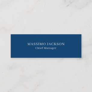 Carte De Visite Mini Bleu simple tendance minimaliste professionnel