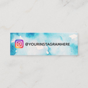 Carte De Visite Mini Blue Paint Aquarelle Social Media Instagram