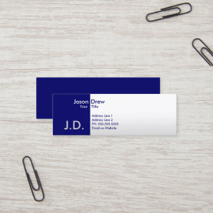 Carte De Visite Mini blues professionnels monogrammed