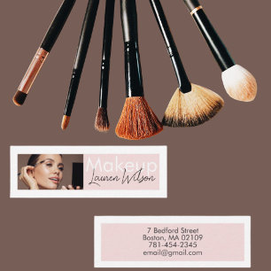 Carte De Visite Mini Blush Rose Studio de Coiffure, Maquillage & Beauté