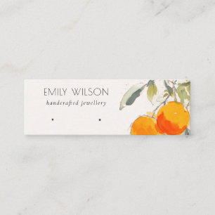 Carte De Visite Mini Boho Orange Fruity Aquarelle Écran Boucle d'oreill