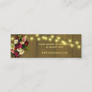 Carte De Visite Mini Bois rustique bois d'automne site mariage RSVP