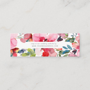 Carte De Visite Mini Boîtier RSVP du site Web Fleurs de ressort d'aquar