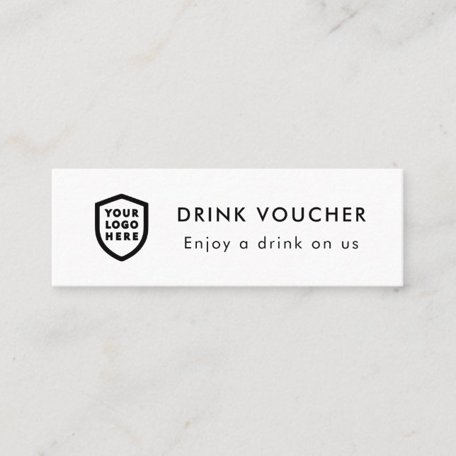 Carte De Visite Mini Bon de boisson de l'entreprise | Logo des événemen (Devant)