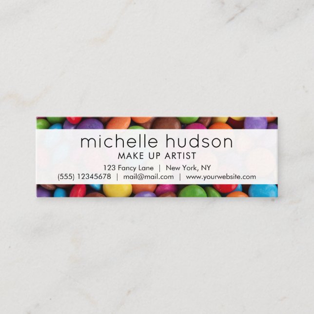 Carte De Visite Mini Bonbons Colorés, Boutons De Bonbons, Dessert, Maga (Devant)