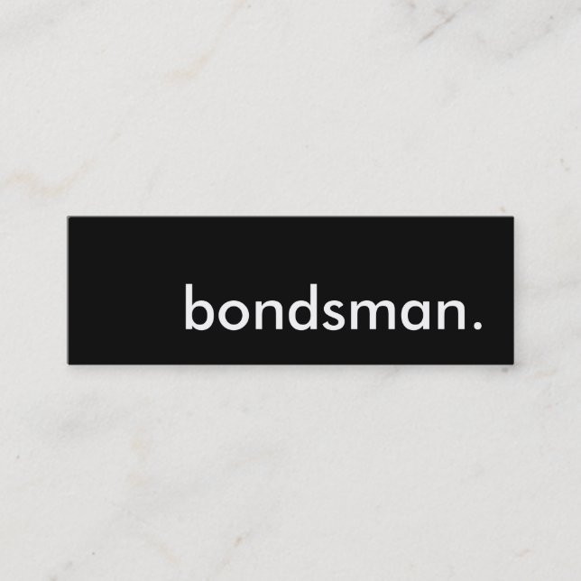 Carte De Visite Mini bondsman. (Devant)