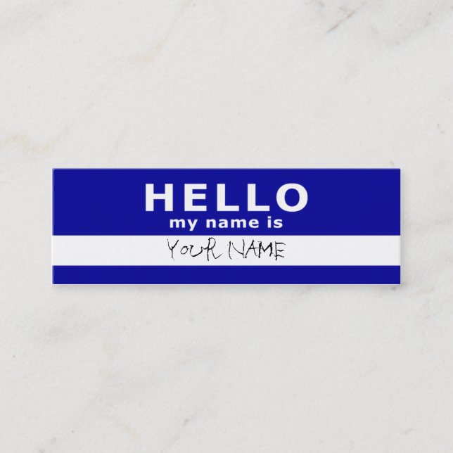 Carte De Visite Mini bonjour mon nom est (Devant)