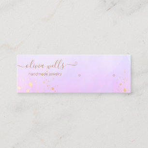 Carte De Visite Mini Boucles d'oreille en or Lavender Aquarelle