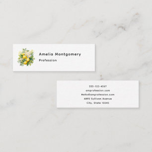 Carte De Visite Mini Bouquet de citrons aux fleurs blanches
