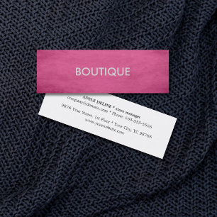 Carte De Visite Mini Boutique rose texturisée chic à la mode de mode