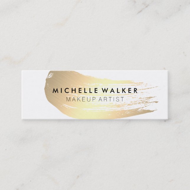 Carte De Visite Mini Brise-pinceau en or chic (Devant)