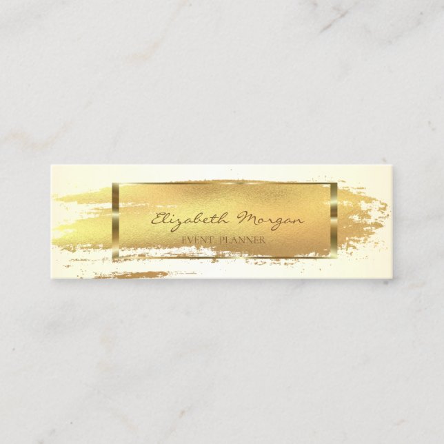 Carte De Visite Mini Brosse d'or professionnelle moderne, Trame d'or (Devant)