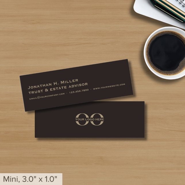 Carte De Visite Mini Brown professionnel simple (Créateur téléchargé)