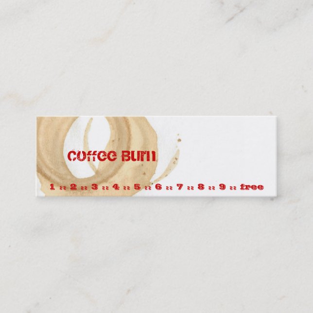 Carte De Visite Mini Brûlure de café (Devant)