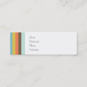 Carte De Visite Mini Brun orange bleu de pourpre de rayures colorées