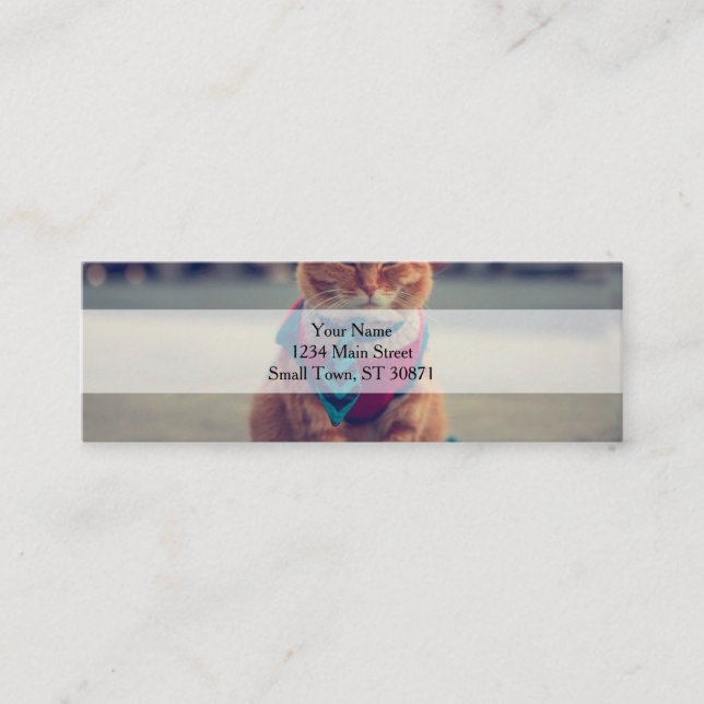 Carte De Visite Mini Business Cat avec cravate (Devant)