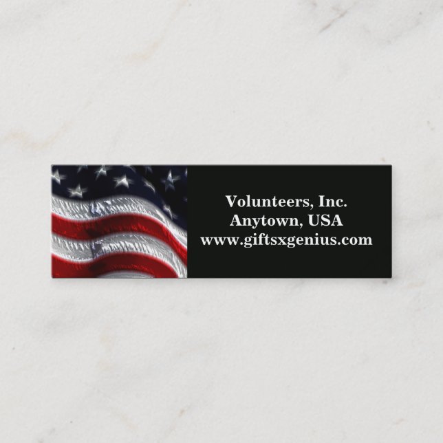Carte De Visite Mini Cadeau volontaire patriotique d'appréciation (Devant)
