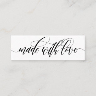 Carte De Visite Mini Calligraphie tourbillonnant Fabriquée Avec Amour -