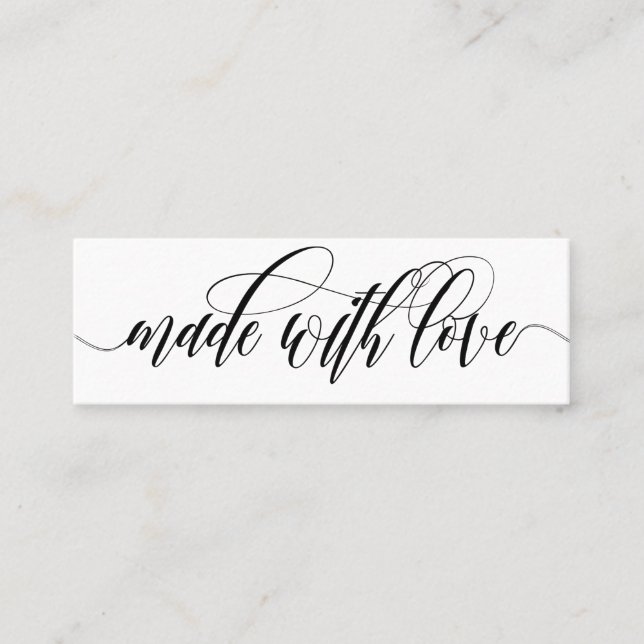 Carte De Visite Mini Calligraphie tourbillonnant Fabriquée Avec Amour - (Devant)