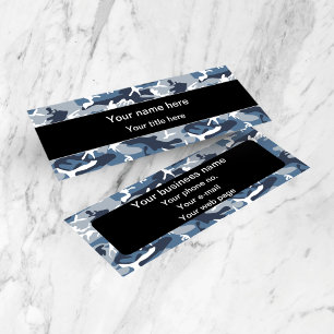 Carte De Visite Mini Camo bleu, Camo d'hiver, Camouflage neige, Militai