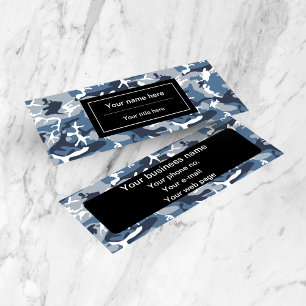 Carte De Visite Mini Camo bleu, Camo d'hiver, Camouflage neige, Militai
