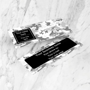 Carte De Visite Mini Camouflage gris neige d'hiver, Militaire, Armée