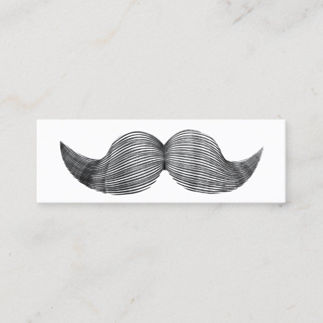 Carte De Visite Mini Carte de profil mini simple Hipster Mustache simpl (Devant)