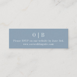 Carte De Visite Mini Carte Mini boîtier du site Web RSVP Monogramme ble