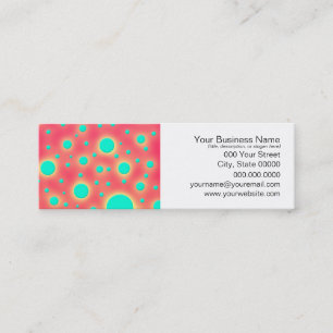 Carte De Visite Mini Cercles turquoise sur design moderne rose vif