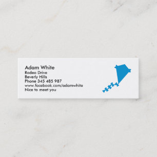 Carte De Visite Mini Cerf-volant bleu d'enfants