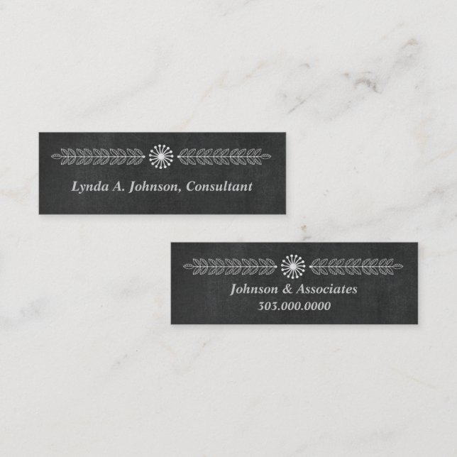 Carte De Visite Mini Chalkboard moderne professionnel (Devant / Derrière)