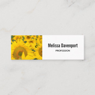 Carte De Visite Mini Champ jaune de tournesols photo