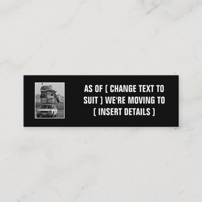 Carte De Visite Mini Changement d'adresse hilare (Devant)