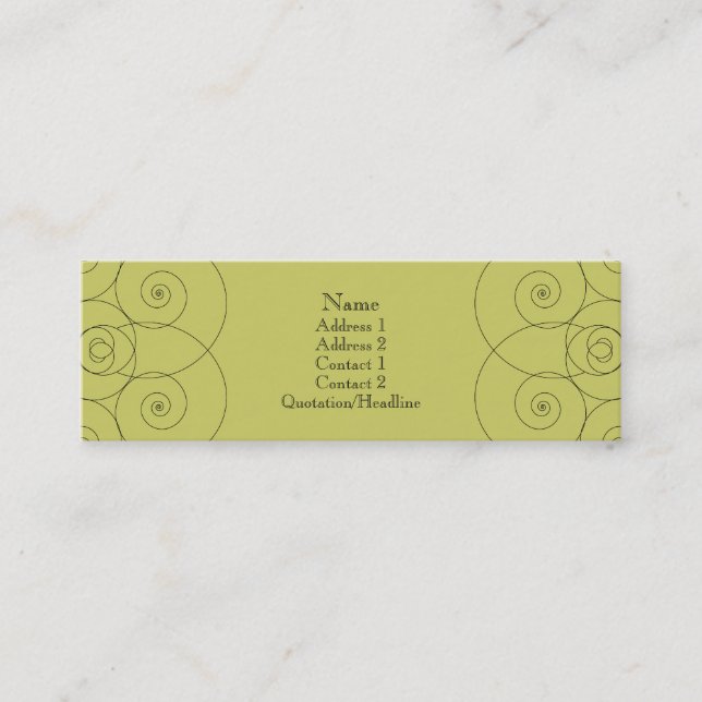 Carte De Visite Mini Charleston - vert jaune amorti (le double a (Devant)