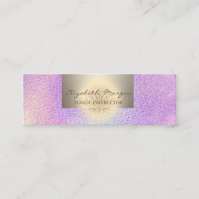 Carte De Visite Mini Charme professionnel, Lotus Flower Holographique (Devant)