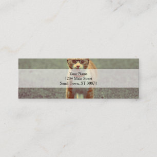 Carte De Visite Mini Chat drôle avec lunettes