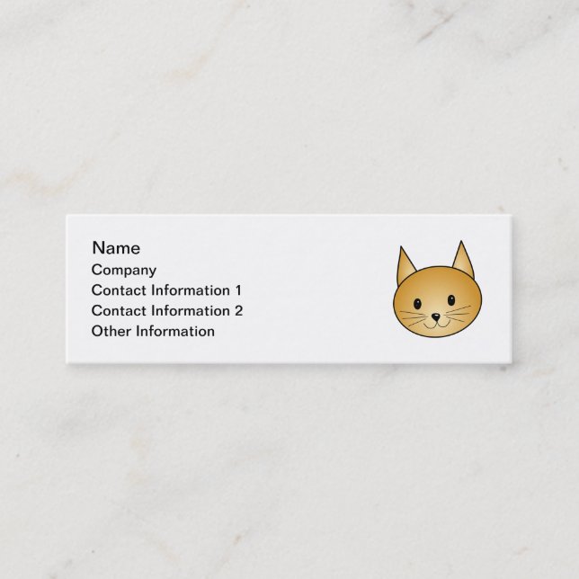 Carte De Visite Mini Chat. Kitty. mignon de gingembre (Devant)