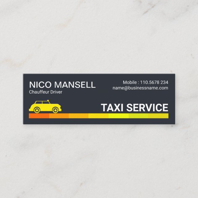 Carte De Visite Mini Chauffeur de taxi routier Orange Yellow Shades (Devant)