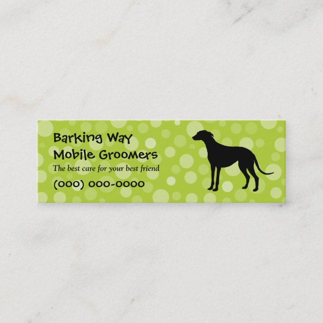 Carte De Visite Mini Chaux de soin des animaux familiers de lévrier (Devant)