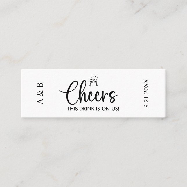 Carte De Visite Mini Chefs Boire Sur Nous Mariage Boire Billet (Devant)
