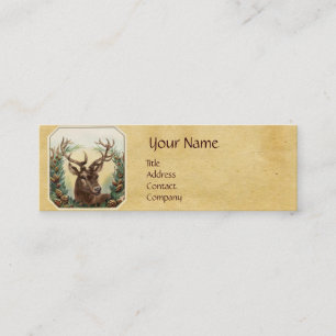 CARTE DE VISITE MINI CHÈQUE DE MONOGRAMME DE LA COURONNE DE CERF AVEC P
