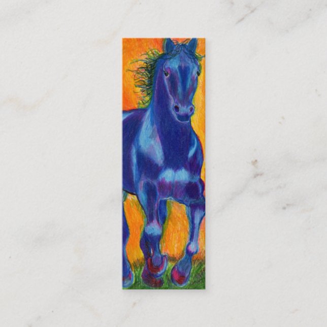 Carte De Visite Mini Cheval de bleu de Brillian (Devant)