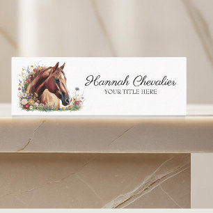 Carte De Visite Mini cheval élégant avec équitation fleur sauvage