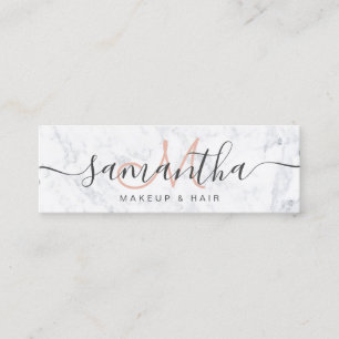 Carte De Visite Mini Cheveux de marbre blancs à la mode élégants