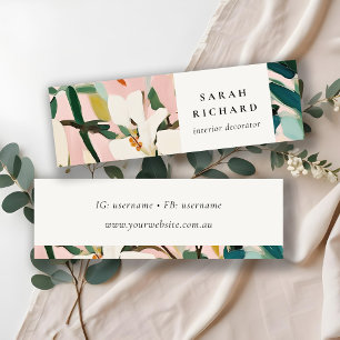 Carte De Visite Mini Chic Boho coloré rose Turquoise vert peint Floral