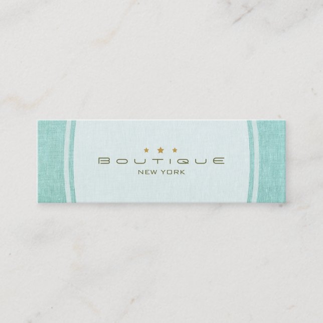 Carte De Visite Mini Chic Boutique Simple Turquoise Bleu Look (Devant)
