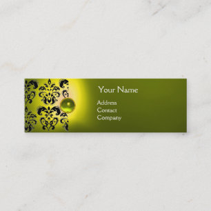 Carte De Visite Mini CHIC DAMASK GEM MONOGRAS jaune