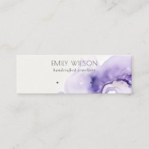 Chic Dusky Lilac Abstract Watercolor Agate Earring